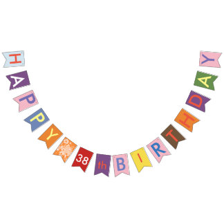 38歳の誕生日を祝う旗 バンティングフラッグ