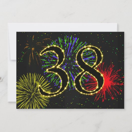 38歳の誕生日パーティーの招待 招待状 (正面)