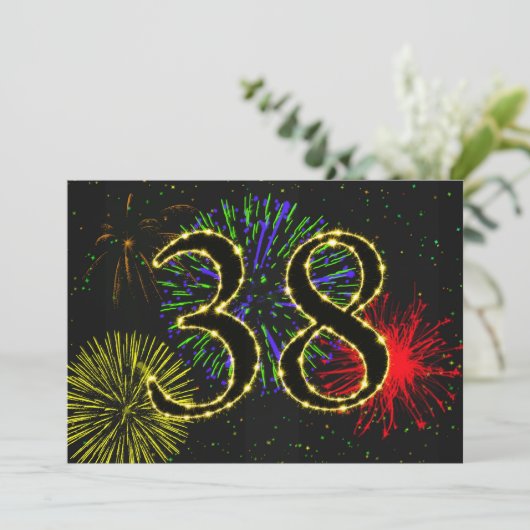 38歳の誕生日パーティーの招待 招待状 (スタンド正面)