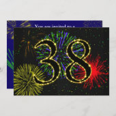 38歳の誕生日パーティーの招待 招待状 (正面/裏面)