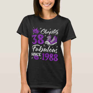 38歳を祝う女性のための「1988年生まれのファビュラスな38歳」デザイン Tシャツ