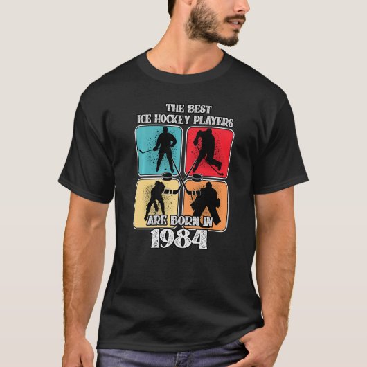 38歳アイスホッケープレーヤー1984 38誕生日V Tシャツ (正面)