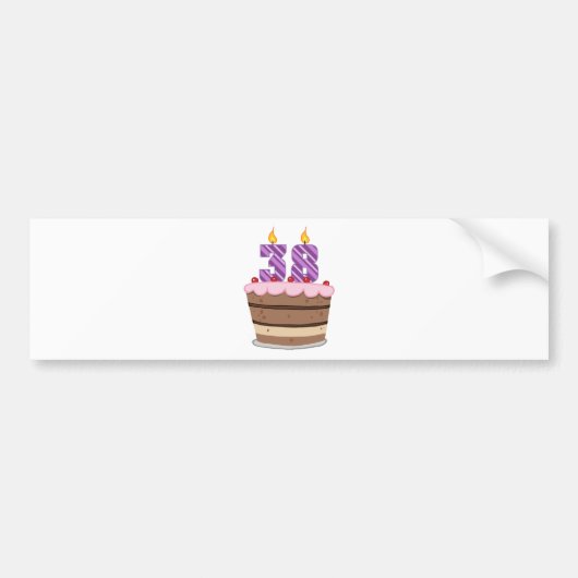 38歳オンお誕生日ケーキ バンパーステッカー (正面)