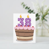38歳オンお誕生日ケーキ ポストカード (スタンド正面)