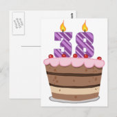 38歳オンお誕生日ケーキ ポストカード (正面/裏面)