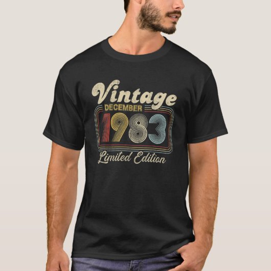 38歳第38誕生日ヴィンテージ1983年12月 Tシャツ (正面)