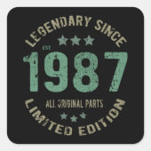 38歳1987年伝説38誕生日ギフト スクエアシール (正面)