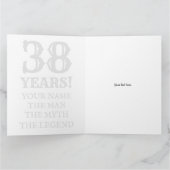 38男らし番目の誕生日カーおもしろいド カード (内部)