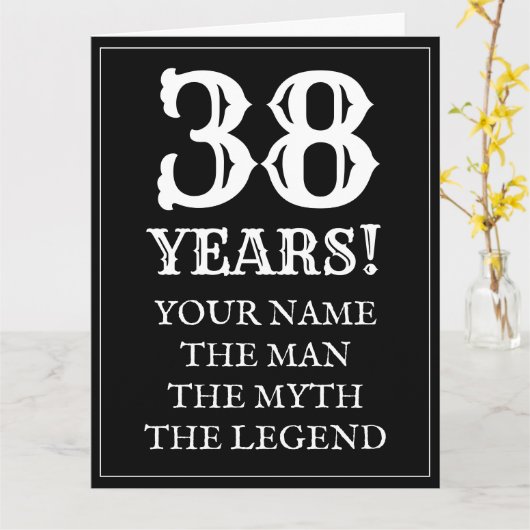 38男らし番目の誕生日カーおもしろいド カード (黄色い花)