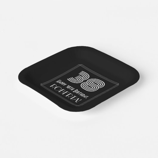 38番目の誕生日—インスパイアアールデコの検索「38」 +名前 ペーパープレート (傾斜あり)