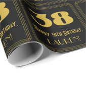 38番目の誕生日-インスパイアアールデコ検索"38" & Name ラッピングペーパー (ロールコーナー)