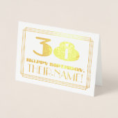 38番目の誕生日、名前+アールデコインスパイア「38」を見る 箔カード (正面)