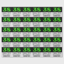 38番目の誕生日- Nerdy / オタク系のスタイル"38"と名前 ラッピングペーパー