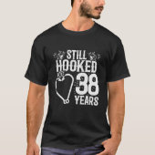 38結婚した年魚釣り38おもしろい周年 Tシャツ (正面)