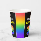 38誕生日カラフル：レインボー# 38、名前をカスタムする 紙コップ (左)