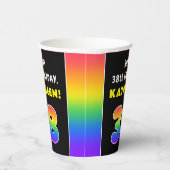 38誕生日カラフル：レインボー# 38、名前をカスタムする 紙コップ (右)