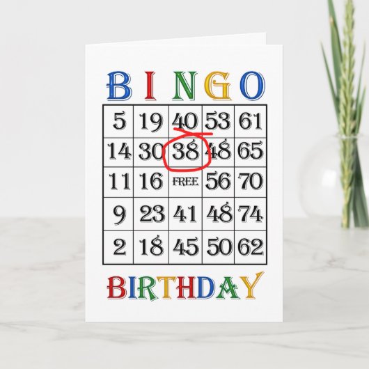 38誕生日ビンゴカード カード (正面)