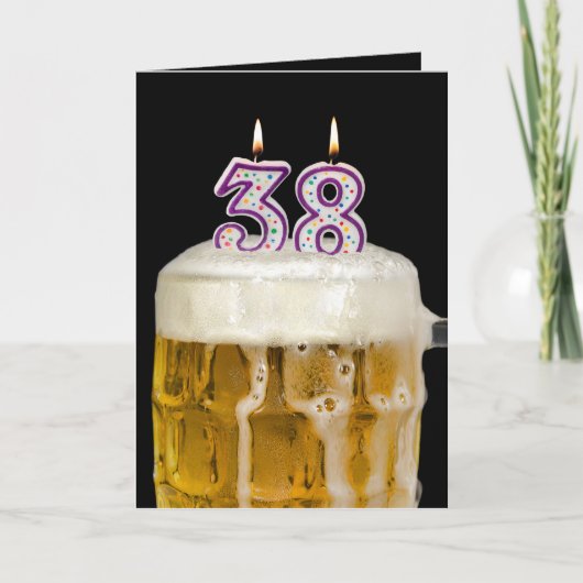 38誕生日ビールオンブラック カード (正面)