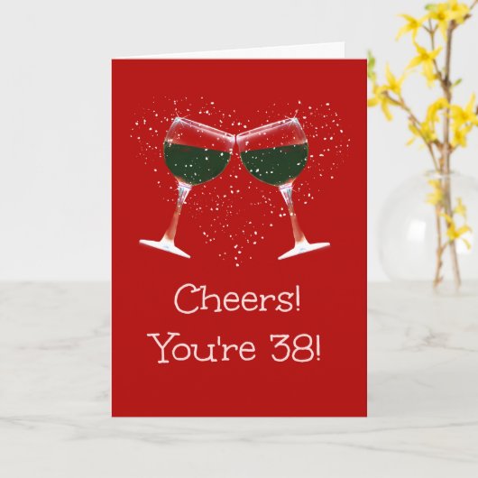 38誕生日ワインおもしろいトーストと応援 カード (黄色い花)