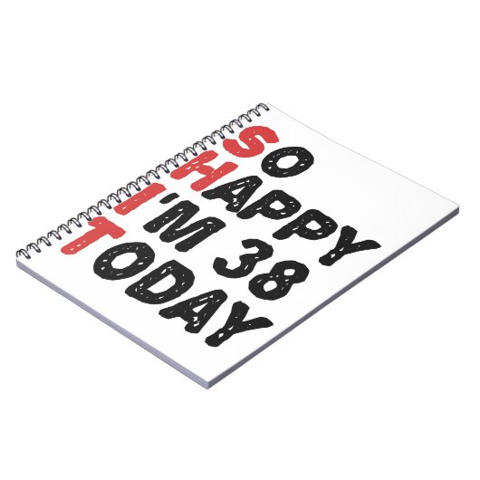 38誕生日嬉しい私は38今日ギフトおもしろい ノートブック (左側)