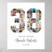 38誕生日第38カスタム号写真コラージュ ポスター (正面)