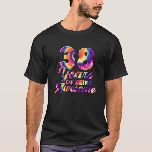 38誕生日絞り染め38歳誕生日 Tシャツ (正面)
