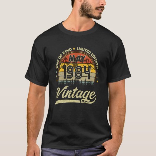 38誕生日38歳生まれレトロ1984年5月 Tシャツ (正面)