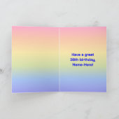 38誕生日:おもしろいレインボー#,カスタム写真+名前 カード (内部)