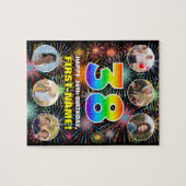 38誕生日:おもしろいレインボー#,名前をカスタムする+写真 ジグソーパズル (横)