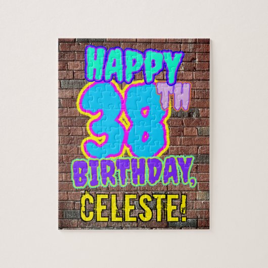 38誕生日～おもしろい、アーバングラフィティインスパイアルック ジグソーパズル (縦)