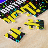 38誕生日:おもしろい、カラフル音楽シンボル、「38」 ジグソーパズル (側面)