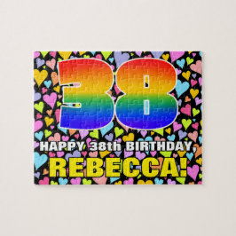 38誕生日—おもしろい、愛するハートシェイプ+「38」 ジグソーパズル
