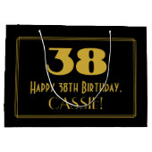 38誕生日— インスパイアアールデコ「38」の外観と名前 ラージペーパーバッグ (裏面)