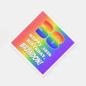 38誕生日: カラフル、おもしろいレインボーパターン# 38 スタンダードランチョンナプキン (角)