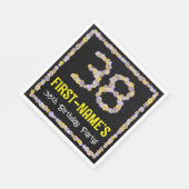 38誕生日:フローラ花数名前をカスタムする スタンダードランチョンナプキン (角)