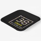 38誕生日:フローラ花数名前をカスタムする ペーパープレート (傾斜あり)