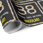 38誕生日:フローラ花数名前をカスタムする ラッピングペーパー (ロールコーナー)