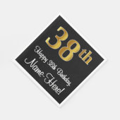 38誕生日~ラグジュアリーエレガントな金ゴールドの外観# スタンダードランチョンナプキン (角)