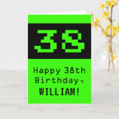 38誕生日:Nerdy / オタク系のスタイル「38」と名前 カード (黄色い花)