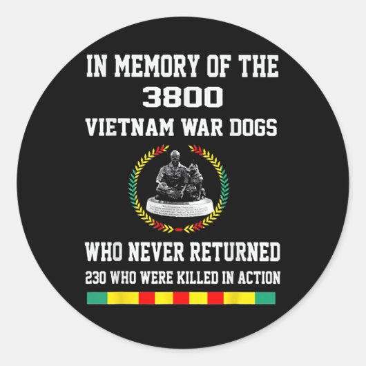 3800ベトナム戦争犬の記憶の中で ラウンドシール (正面)