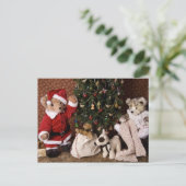 3806テディベアサンタクリスマス シーズンポストカード (スタンド正面)