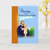 3820の恵みのセントジョーゼフの饗宴の青 カード (黄色い花)