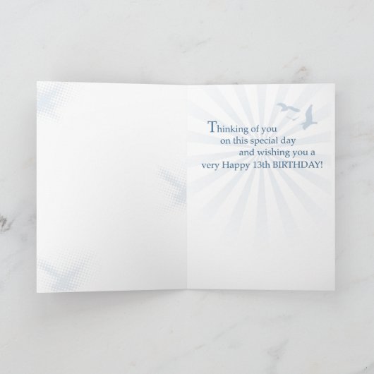 3824 13th誕生日ボーイ カード (内部)