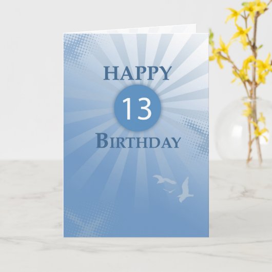 3824 13th誕生日ボーイ カード (黄色い花)