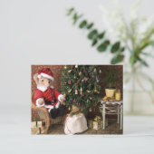 3827テディベアサンタクリスマス シーズンポストカード (スタンド正面)