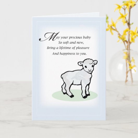 3833おめでとう男の赤ちゃんラム カード (黄色い花)