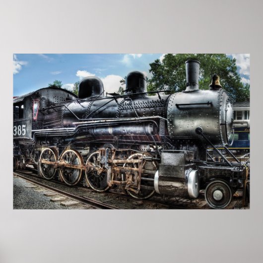 385 - ボールドウィン 2-8-0 Consolidation蒸気機関車 ポスター (正面)