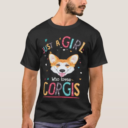 38 コーギーが大好きな女の子 Tシャツ (正面)