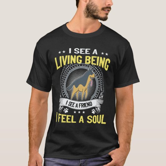38 私は生きている存在を見る 私は友達を見る 私はそのように感じる Tシャツ (正面)