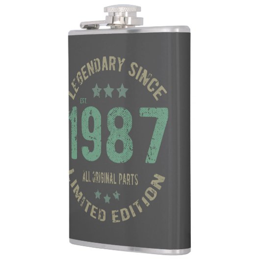 38 Year Old Bday 1987 Legend 38th Birthday Gift フラスク (左)